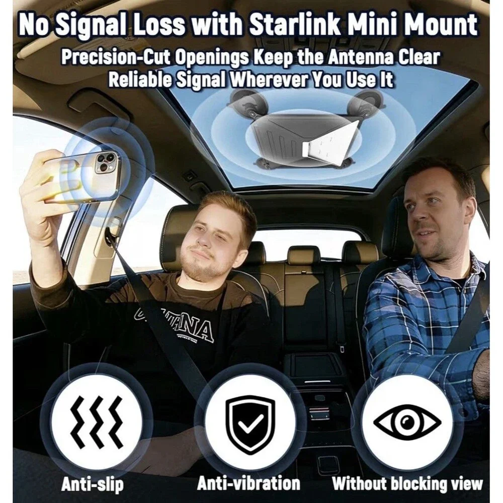 Starlink Mini Suction Cup Mount 2-In-1 Silicone Protective Cover Car RV Travel
